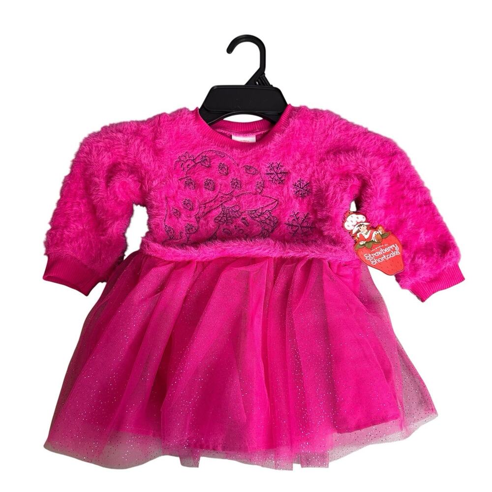 Strawberry Shortcake Infant 18 M Eyelash Knit Tutu Pink Dress New